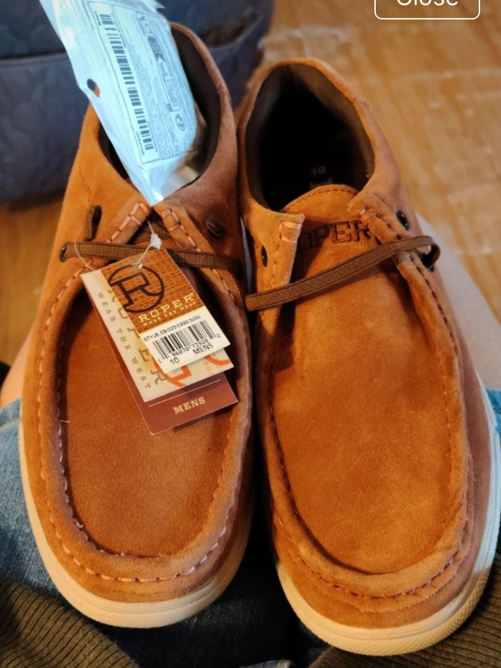 Roper Men's Suede Slip-On Loafers in Chestnut Brown NWT